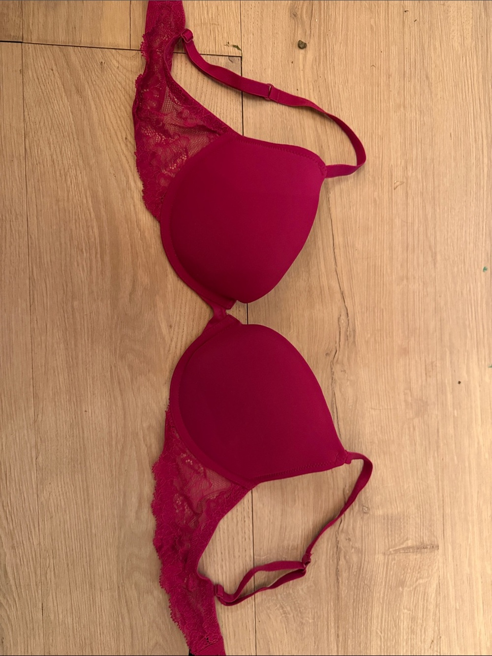 La SENZA Fuchsia Lace-Trim Push-Up Bra